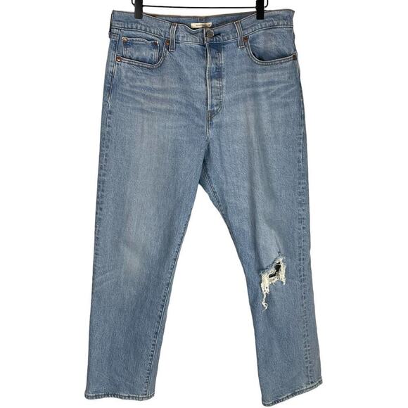 Levi’s Wedgie Straight light wash button fly distressed jeans size 32 - Picture 1 of 10